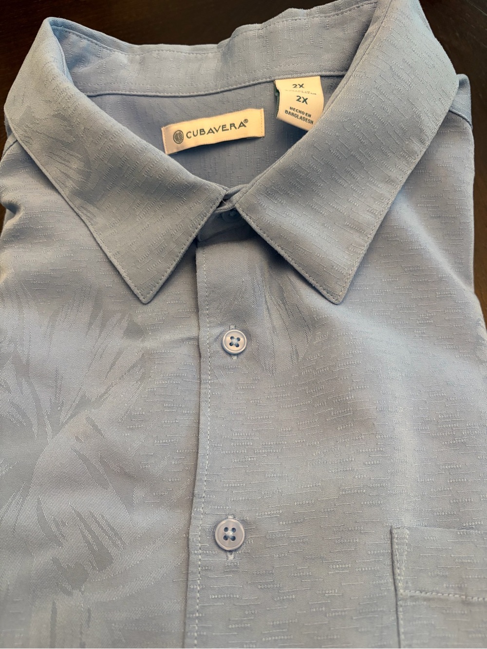 Cubavera Shirt Men's Button Up Blue Hawaiian Palm Short Sleeve Size XXL
